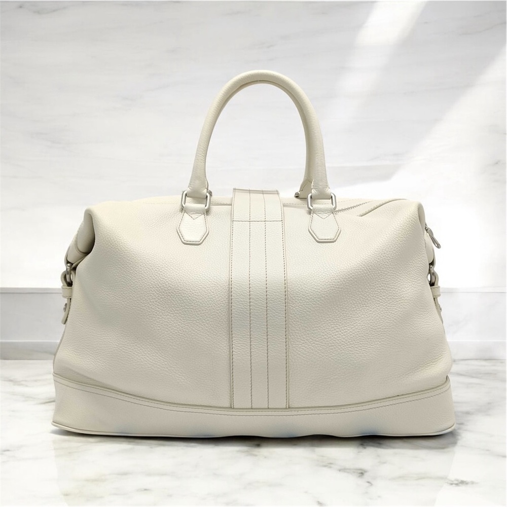 Bally White Leather Travel Duffel Bag - Picture 4 of 14